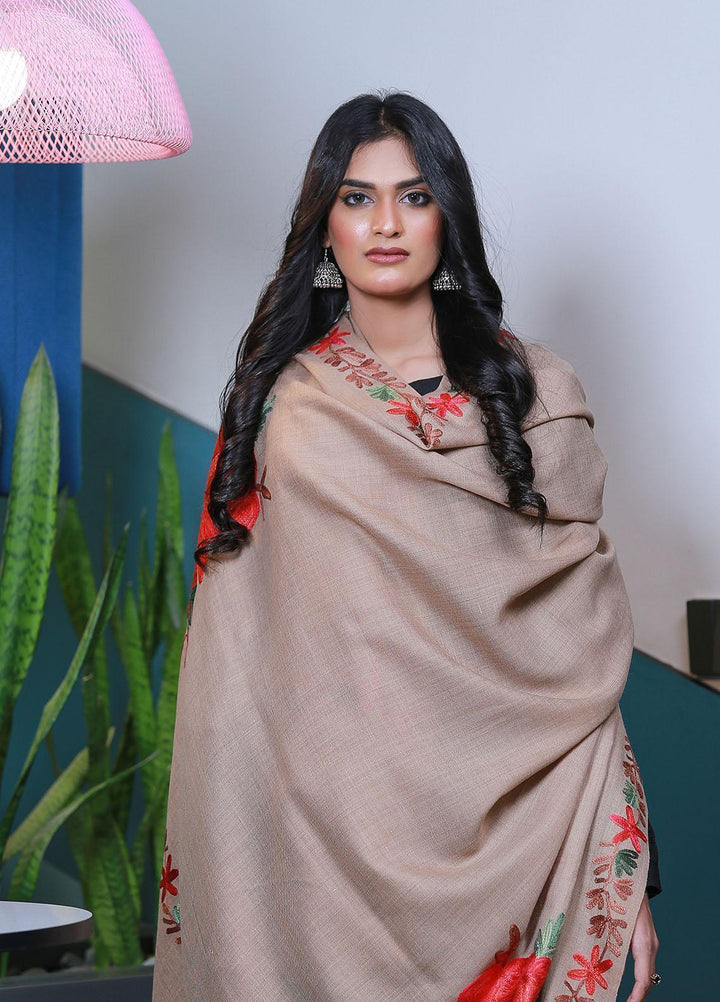 Sanaulla Exclusive Range  Pashmina  Mama D-41 L Brown 06 - Women Shawls