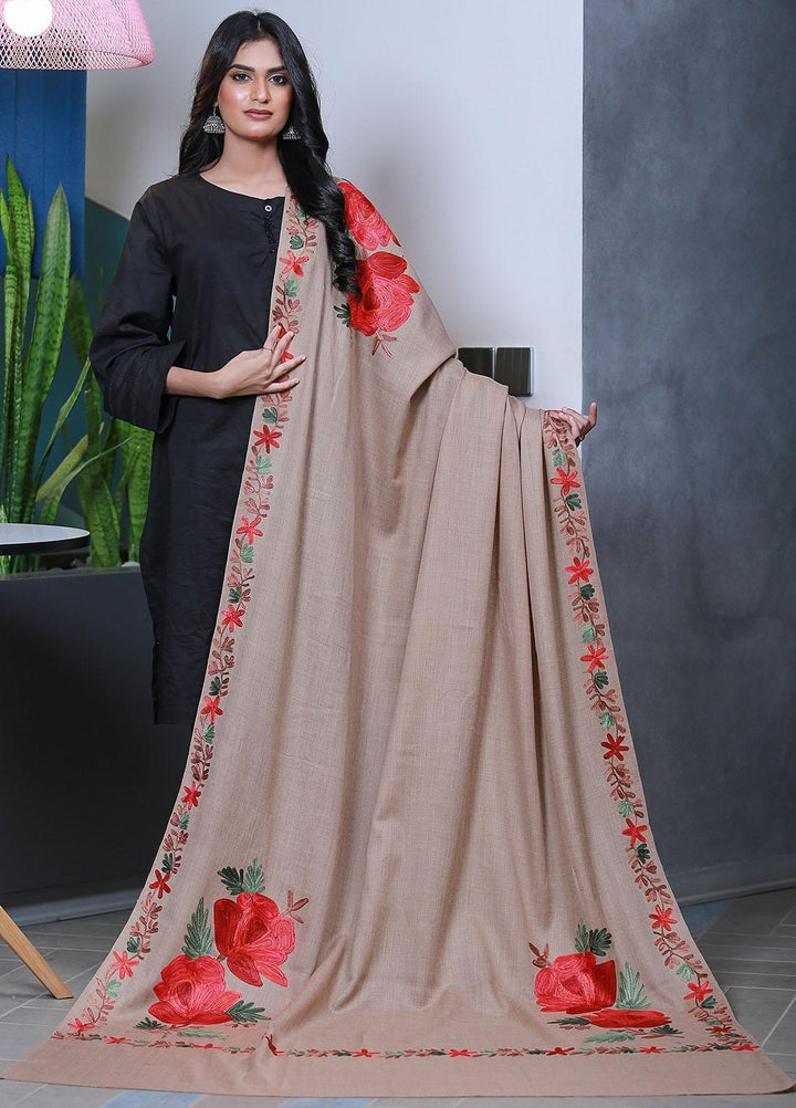 Sanaulla Exclusive Range  Pashmina  Mama D-41 L Brown 06 - Women Shawls