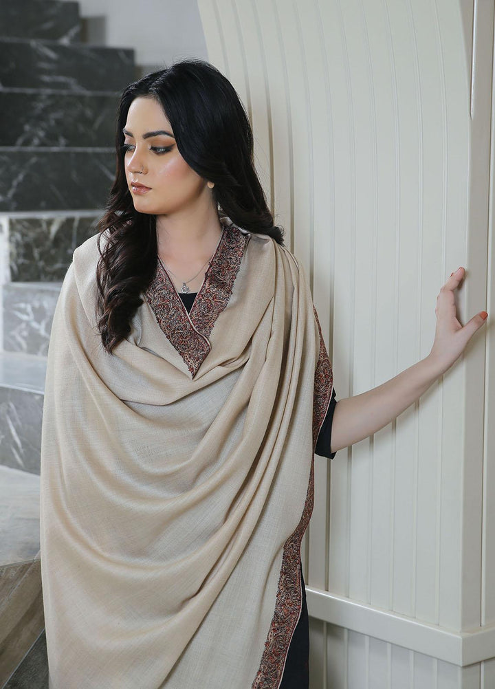 Sanaulla Exclusive Range  Pashmina  Mama D-45 Fawn - Women Shawls