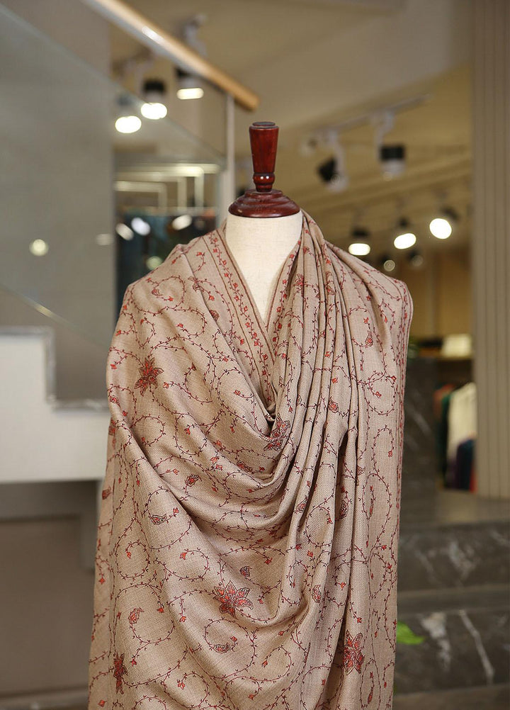 Sanaulla Exclusive Range  Pashmina  Mama D-46 L Brown 01 - Women Shawls