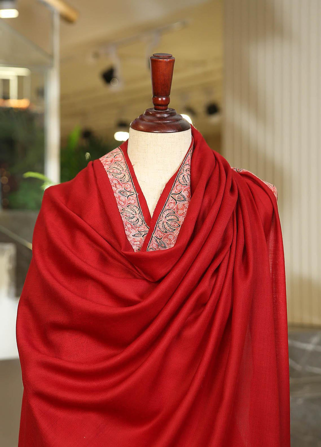 Sanaulla Exclusive Range  Pashmina  D-35 Maroon 01 - Women Shawls