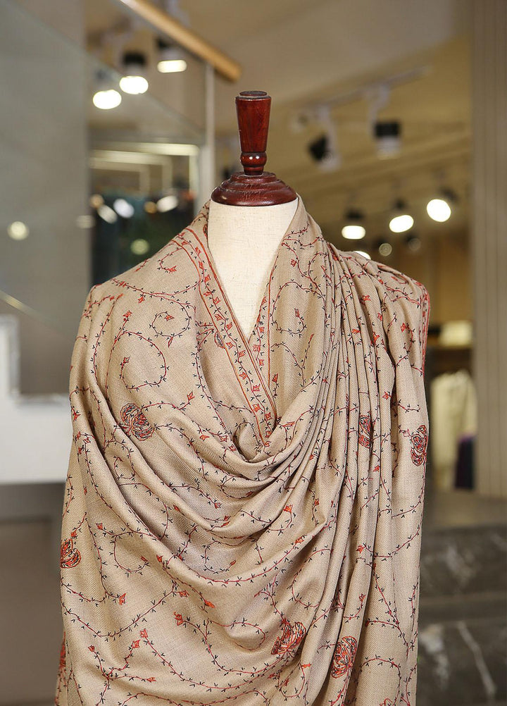 Sanaulla Exclusive Range  Pashmina  Mama D-46 L Brown 02 - Women Shawls