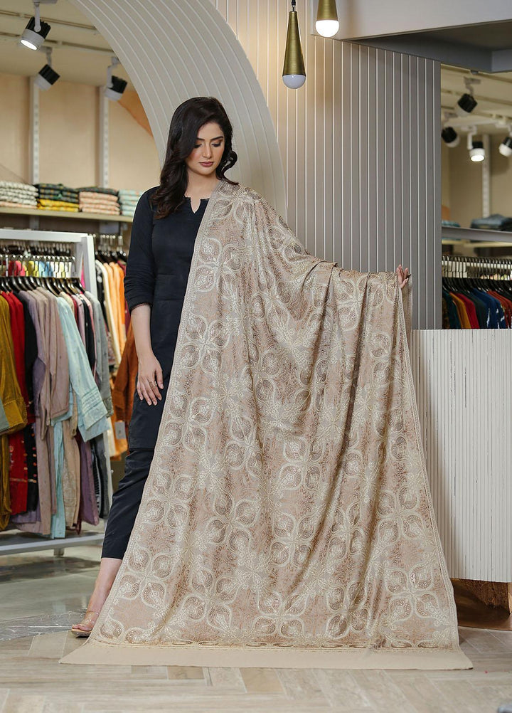 Sanaulla Exclusive Range  Pashmina  KPS 781 D-31 L Brown - Women Shawls