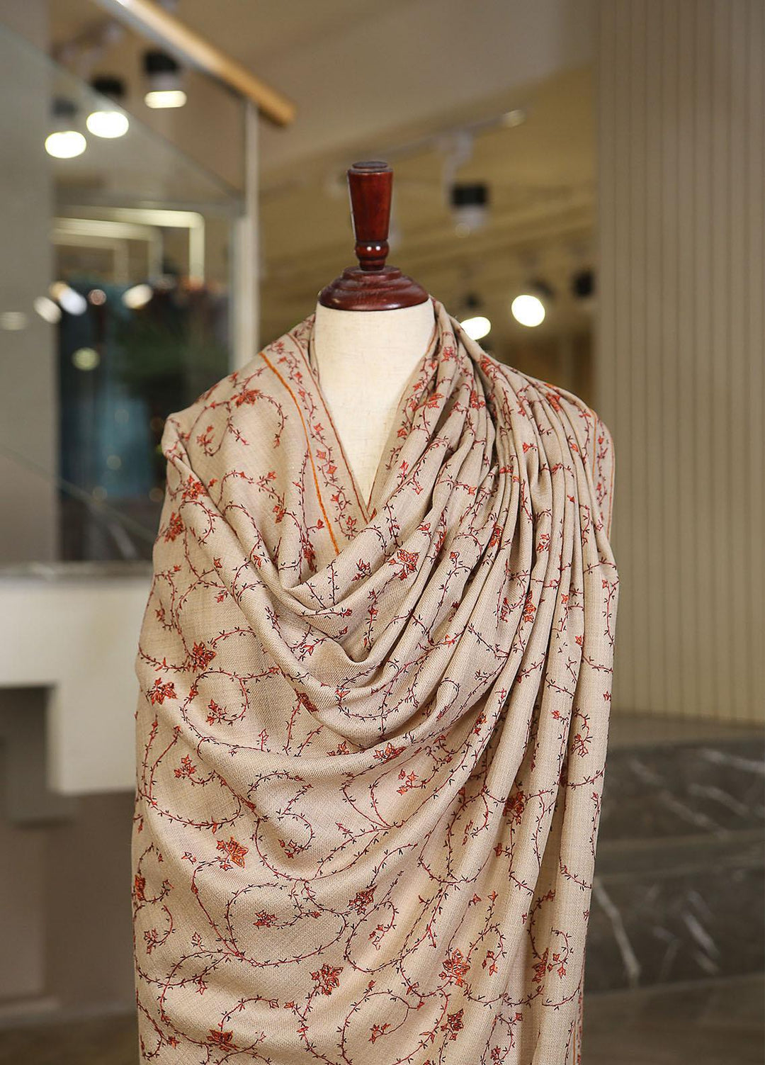 Sanaulla Exclusive Range  Pashmina  Mama D-46 L Brown 03 - Women Shawls