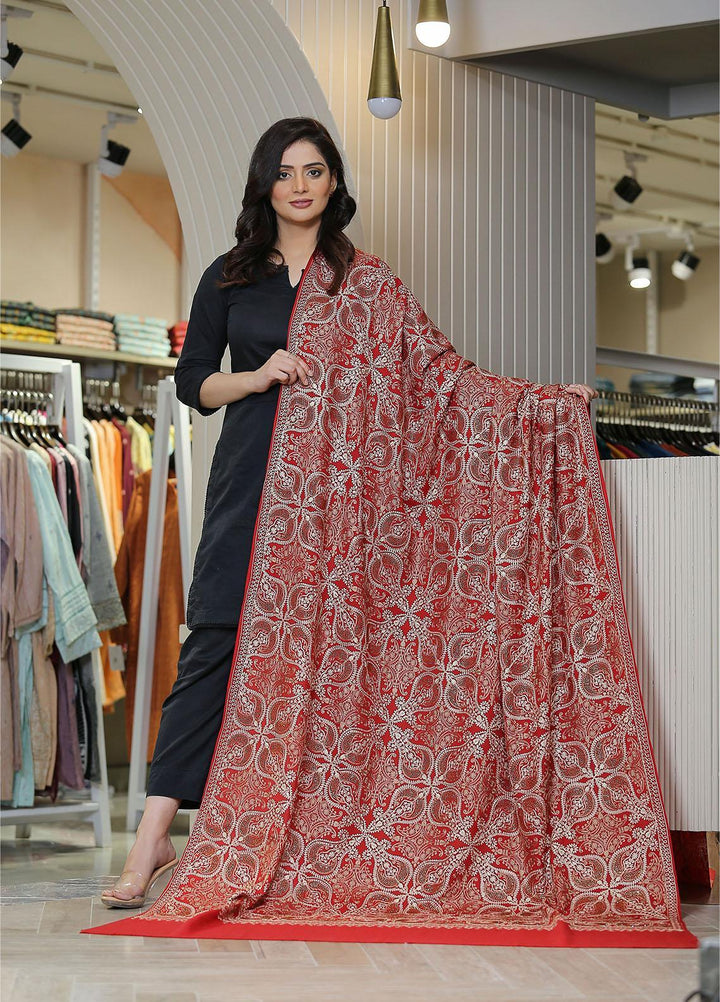 Sanaulla Exclusive Range  Pashmina  KPS 781 D-31 Red - Women Shawls