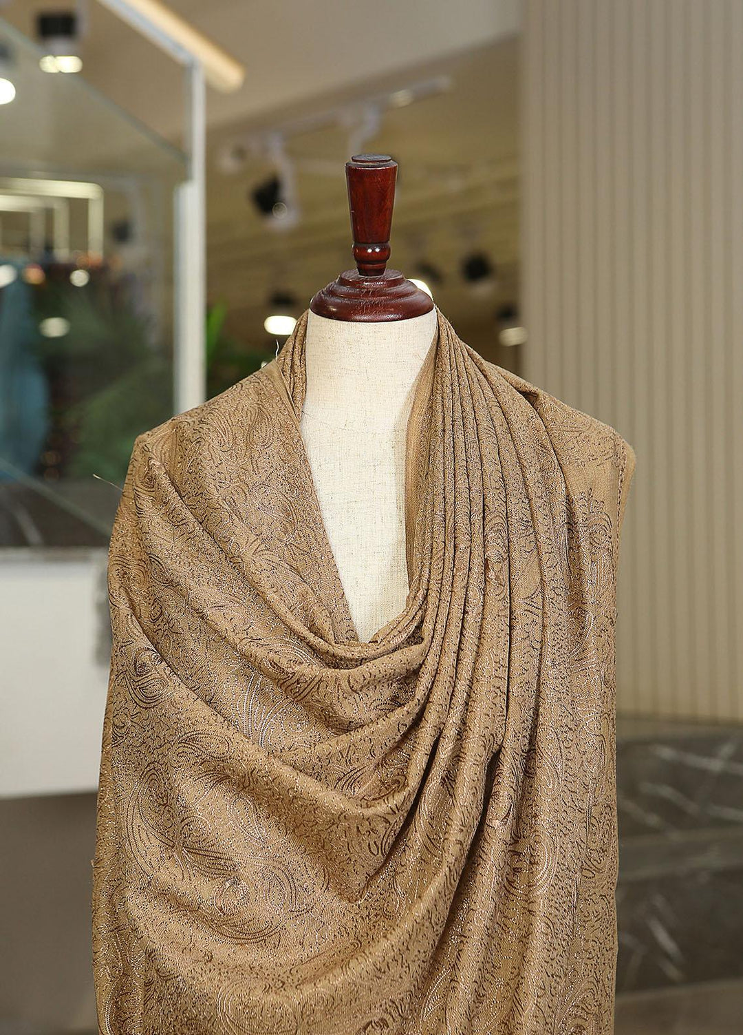 Sanaulla Exclusive Range  Pashmina  KPS 781 D-54 Brown 3 - Women Shawls