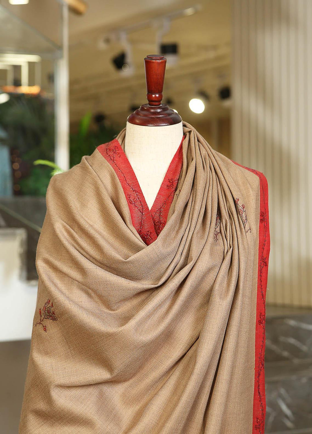 Sanaulla Exclusive Range  Pashmina  KPS 781 D-05 D Brown 2 - Women Shawls