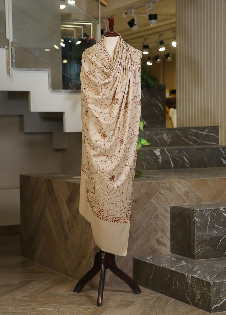 Sanaulla Exclusive Range  Pashmina  Mama D-46 Fawn 02 - Women Shawls