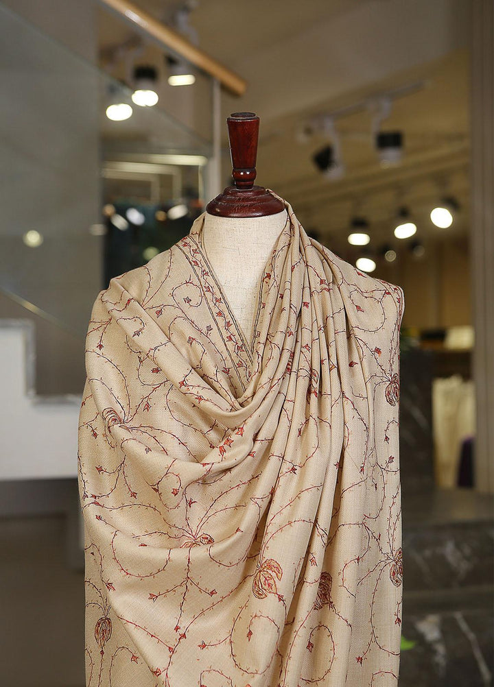 Sanaulla Exclusive Range  Pashmina  Mama D-46 Fawn 02 - Women Shawls