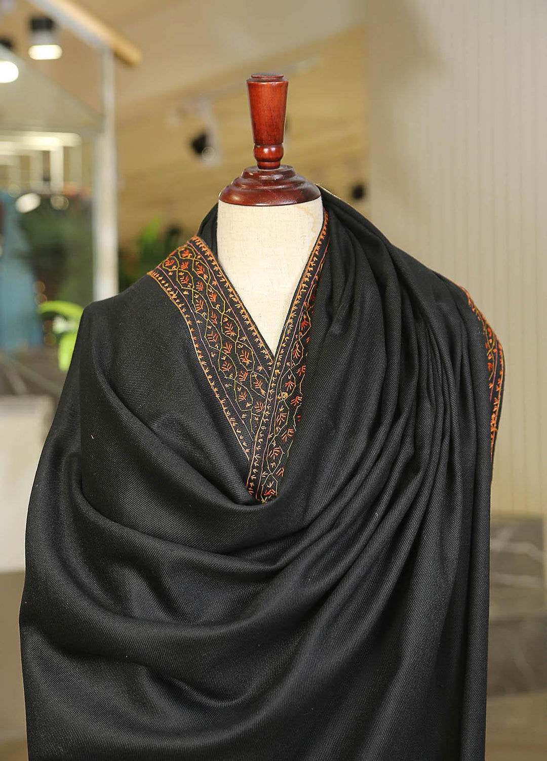 Sanaulla Exclusive Range  Pashmina  KPS 781 D-07 Black 1 - Women Shawls