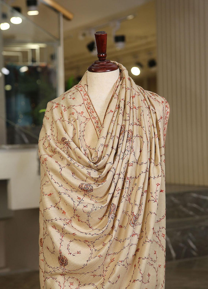 Sanaulla Exclusive Range  Pashmina  Mama D-46 Fawn 03 - Women Shawls