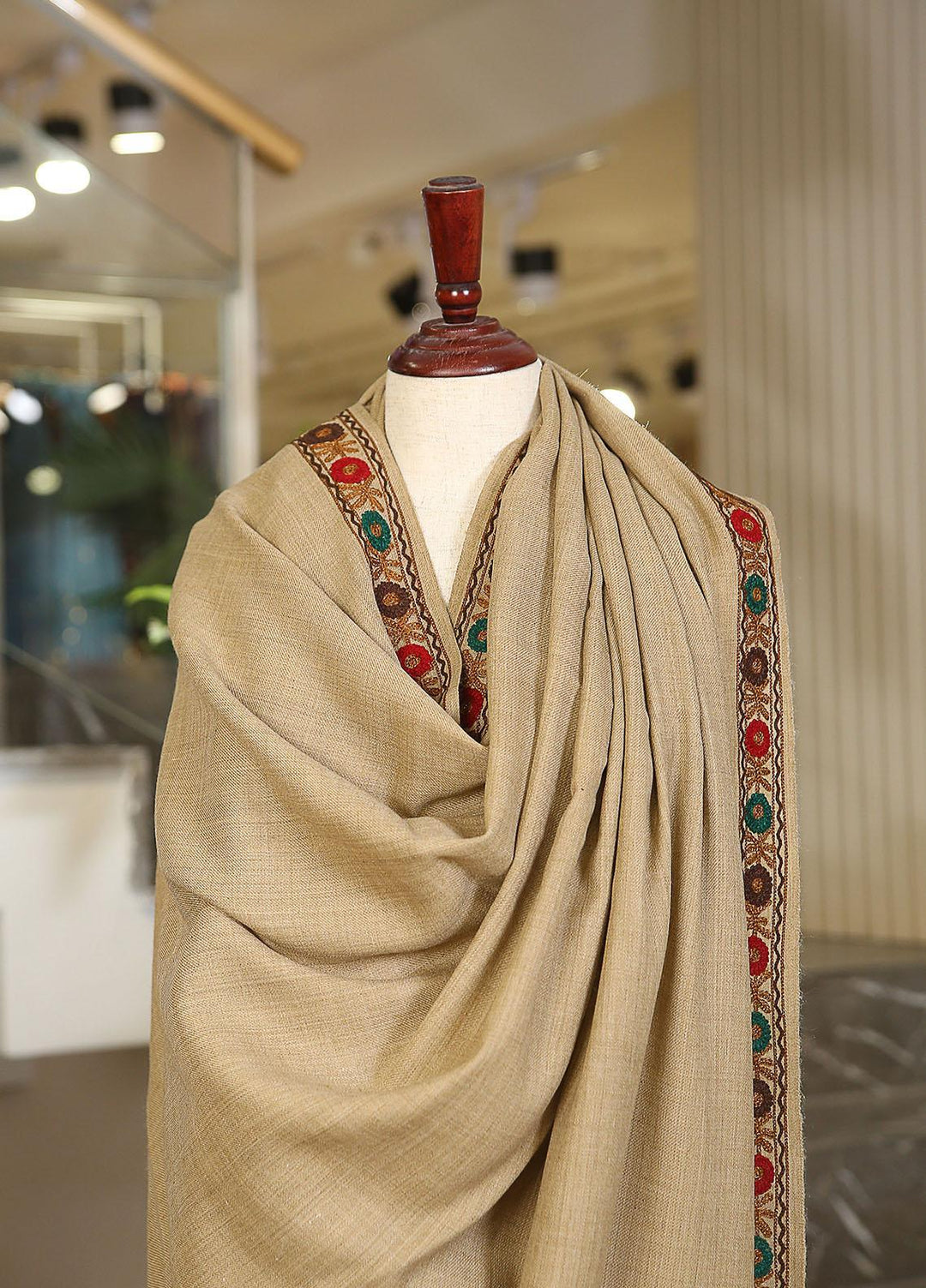 Sanaulla Exclusive Range  Pashmina  KPS 781 D-39 Brown - Women Shawls