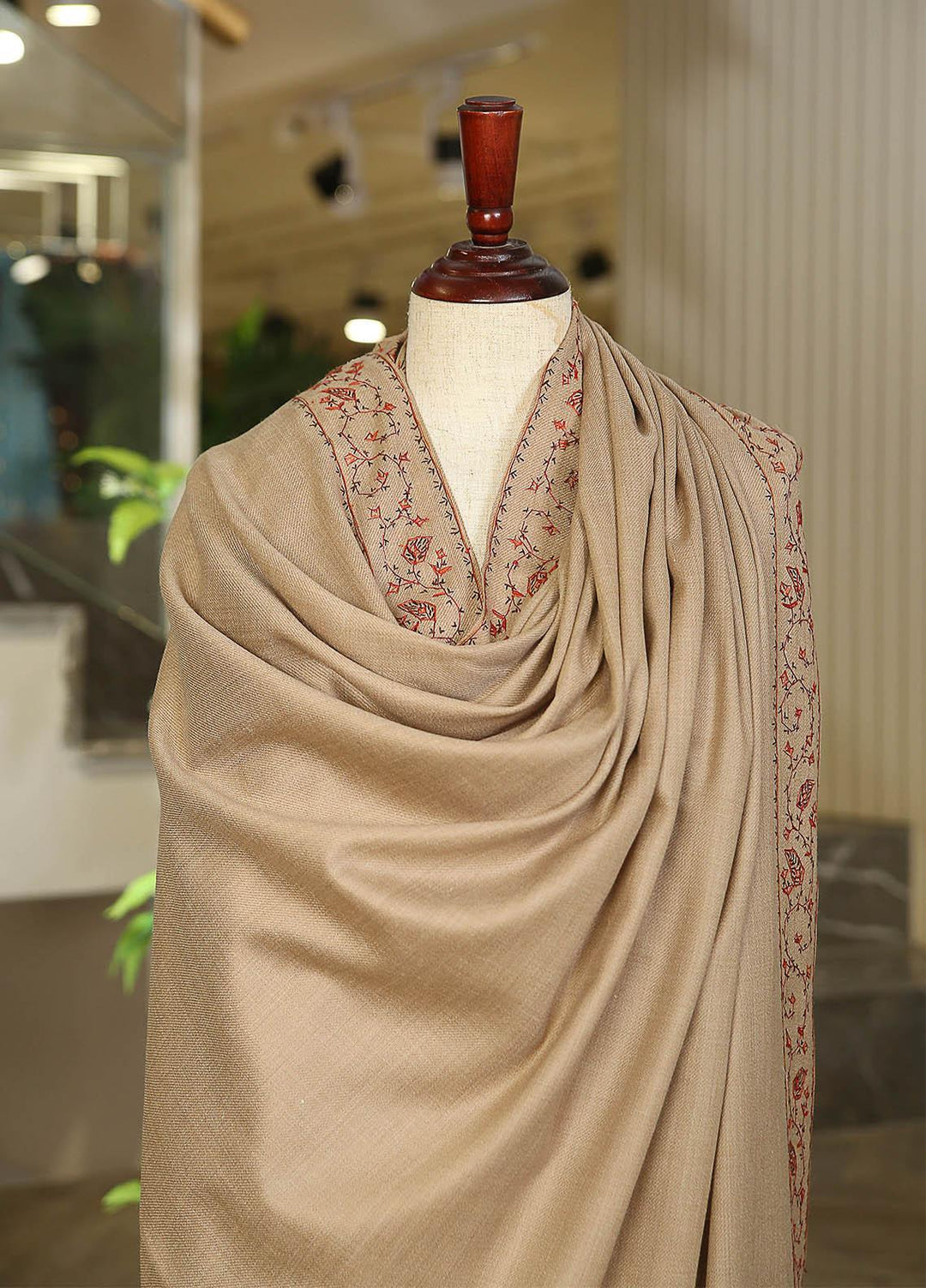 Sanaulla Exclusive Range  Pashmina  KPS 781 D-07 Brown 2 - Women Shawls