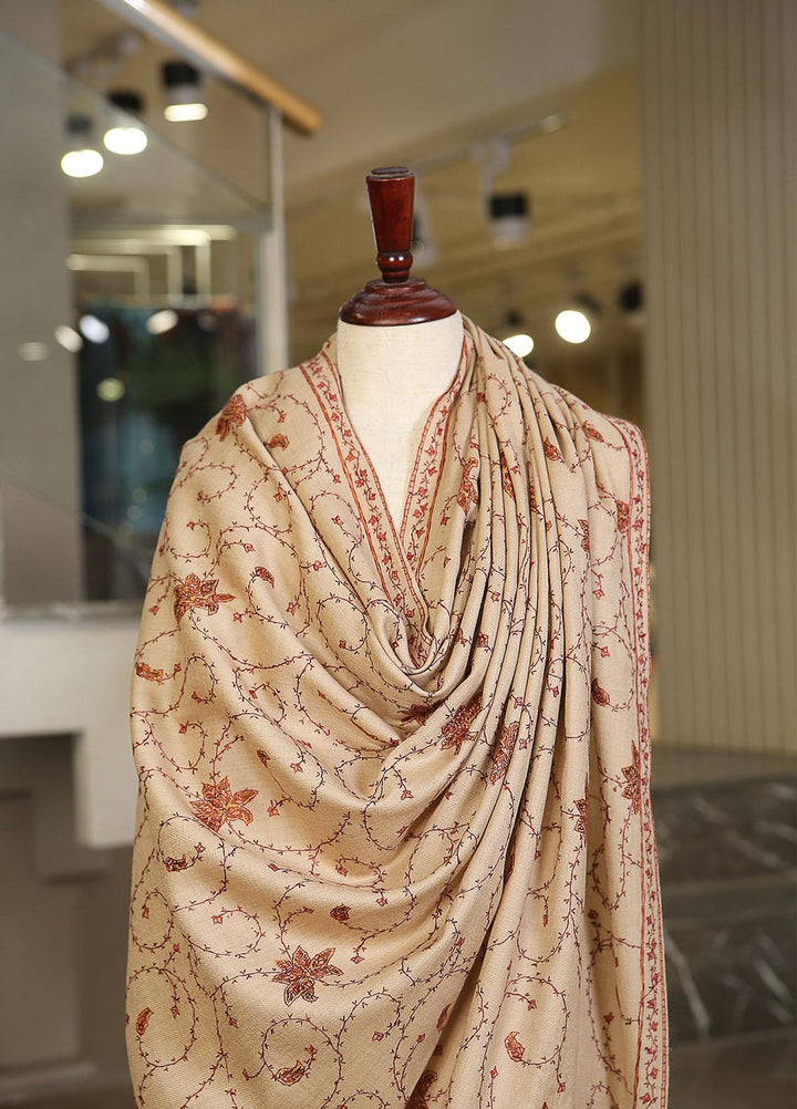 Sanaulla Exclusive Range  Pashmina  Mama D-46 Fawn 06 - Women Shawls