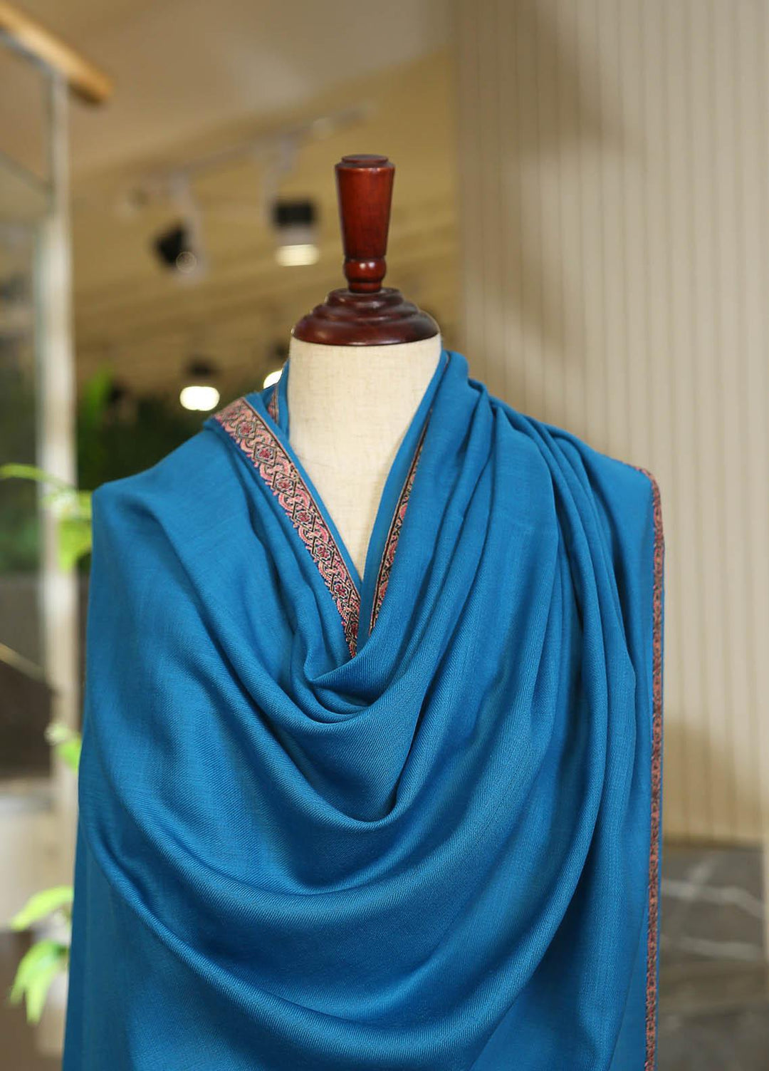 Sanaulla Exclusive Range  Pashmina  D-36 Mid Blue 02 - Women Shawls