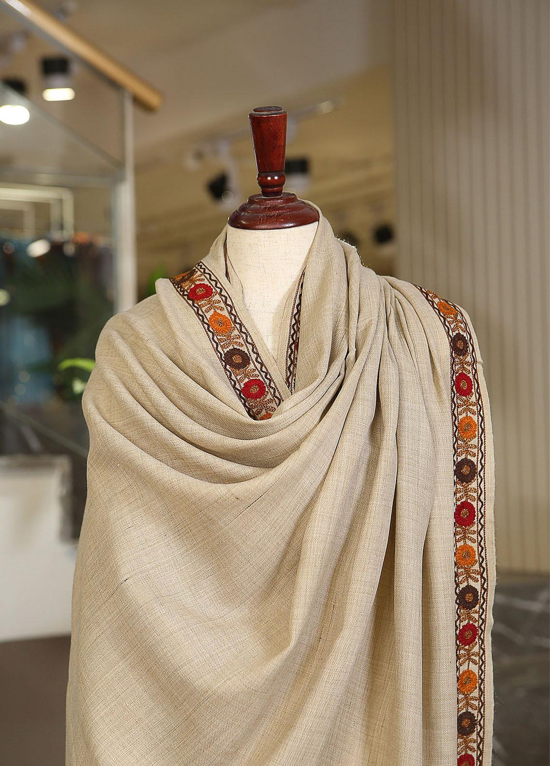 Sanaulla Exclusive Range  Pashmina  KPS 781 D-39 Beige - Women Shawls