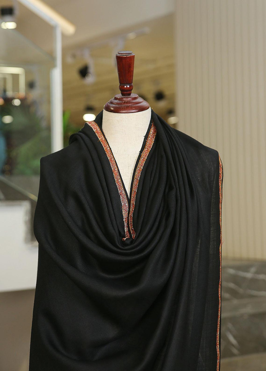 Sanaulla Exclusive Range  Pashmina  KPS 781 D-57 Black 1 - Women Shawls