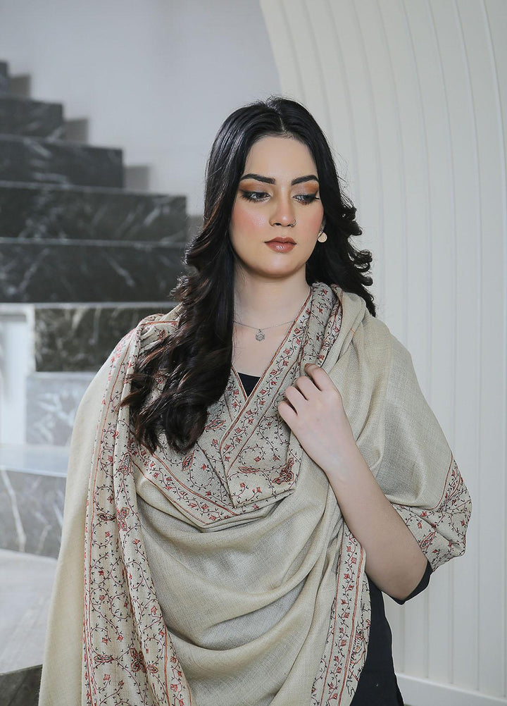 Sanaulla Exclusive Range  Pashmina  KPS 781 D-09 Fawn 2 - Women Shawls