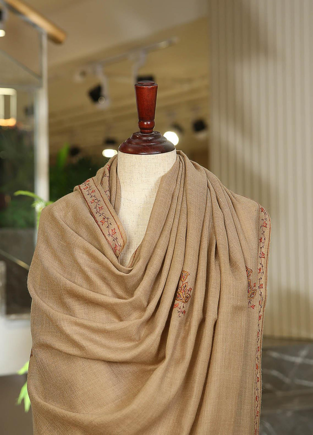 Sanaulla Exclusive Range  Pashmina  D-42 L Brown 03 - Women Shawls