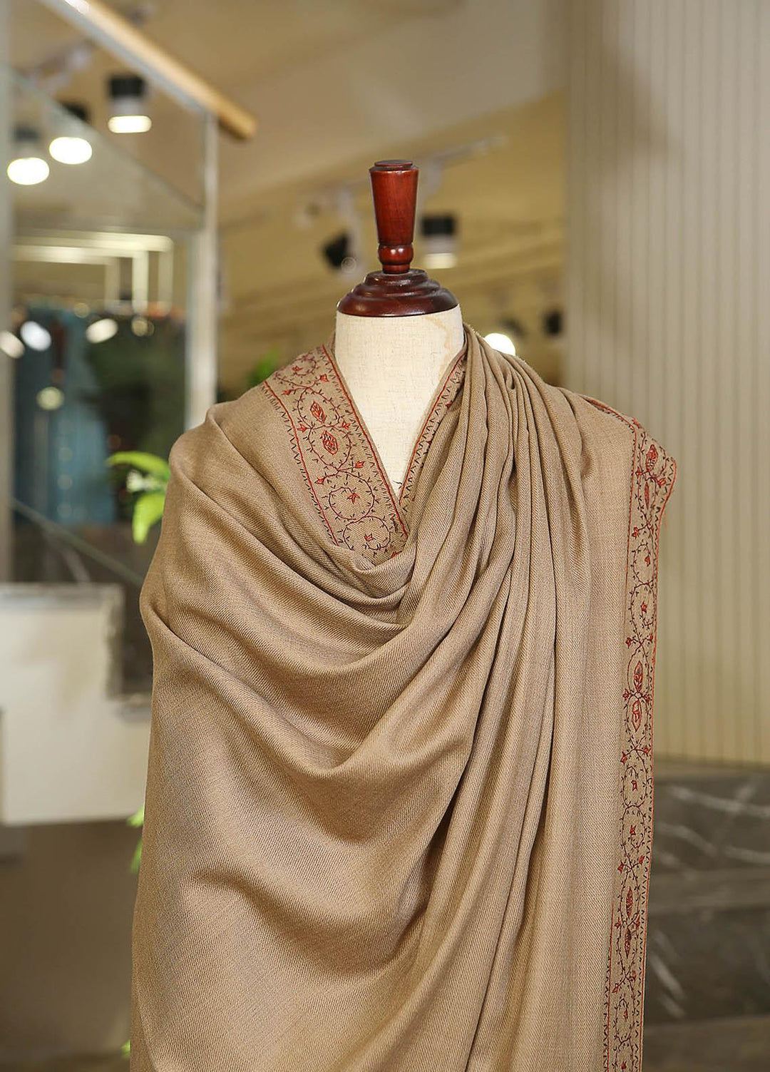 Sanaulla Exclusive Range  Pashmina  KPS 781 D-07 Brown 7 - Women Shawls