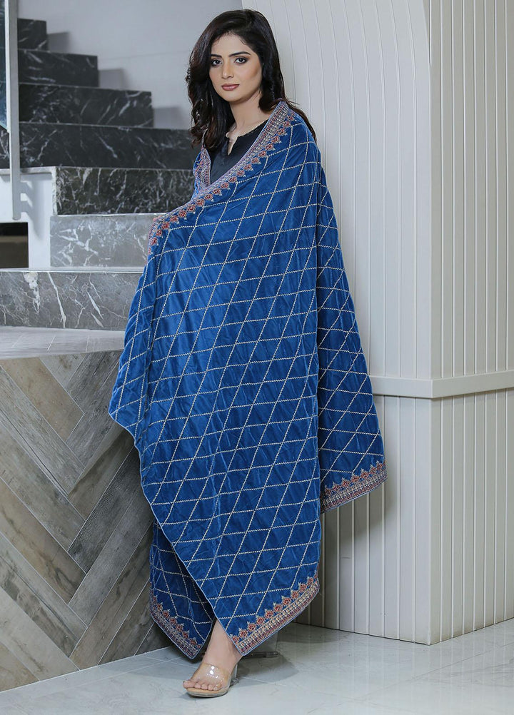 Sanaulla Exclusive Range  Pashmina  KPS 781 D-41 M Blue - Women Shawls