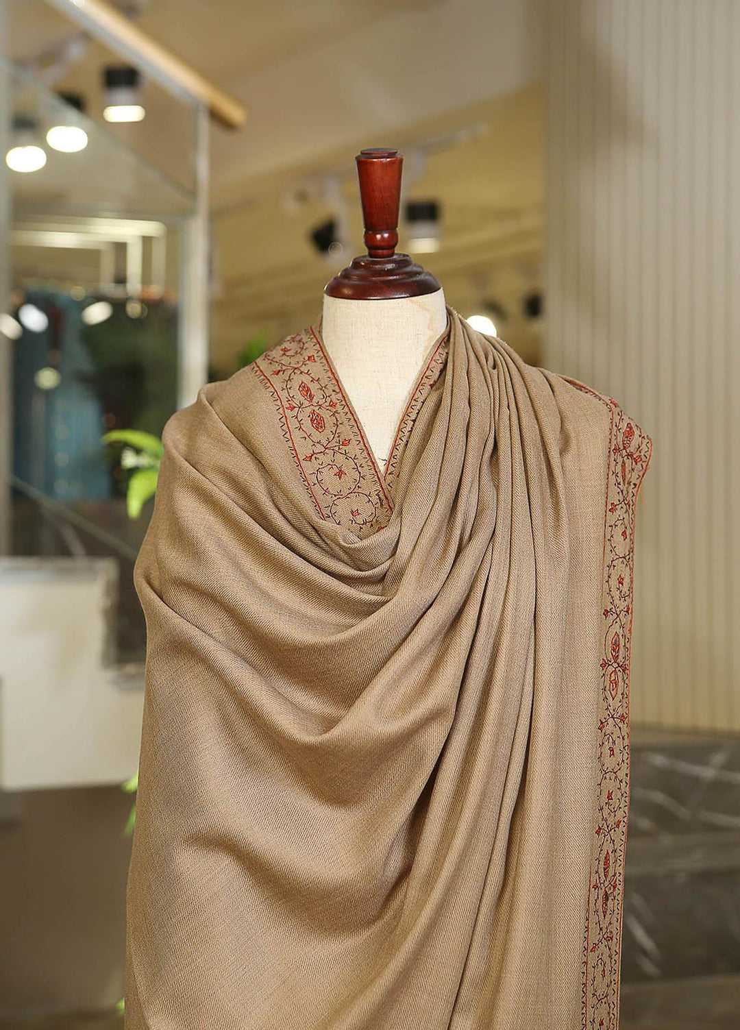 Sanaulla Exclusive Range  Pashmina  KPS 781 D-07 L Brown - Women Shawls