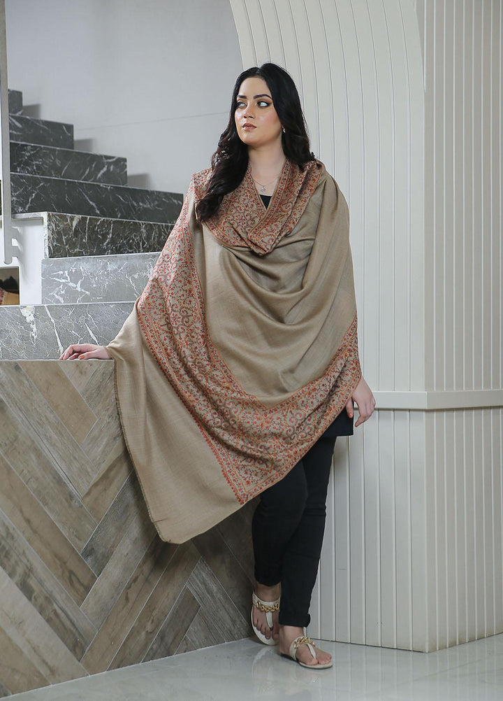Sanaulla Exclusive Range  Pashmina  KPS 781 D-09 L Brown - Women Shawls