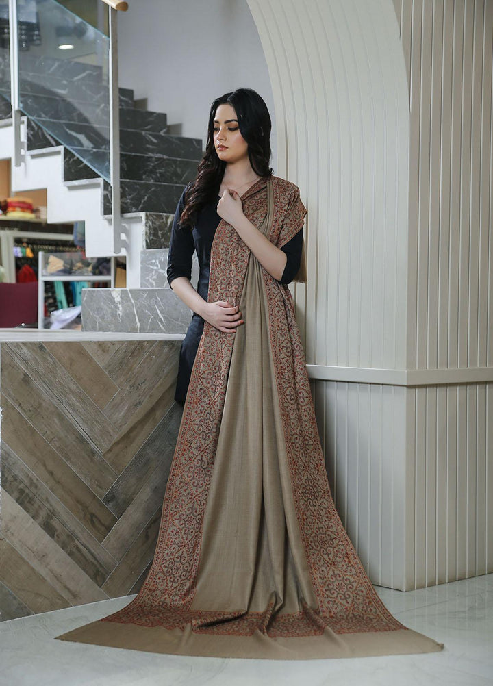 Sanaulla Exclusive Range  Pashmina  KPS 781 D-09 L Brown - Women Shawls