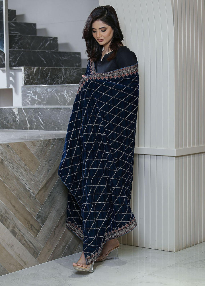 Sanaulla Exclusive Range  Pashmina  KPS 781 D-41 D Blue - Women Shawls