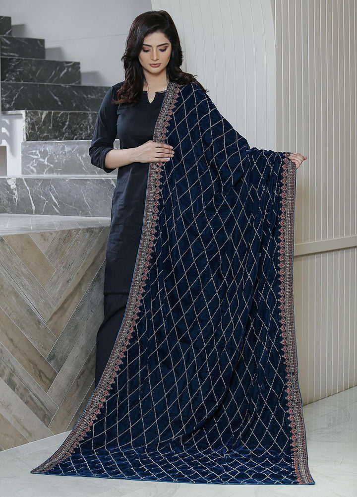 Sanaulla Exclusive Range  Pashmina  KPS 781 D-41 D Blue - Women Shawls