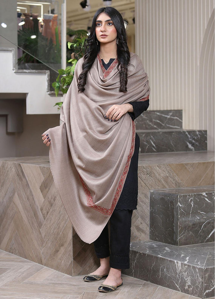 Sanaulla Exclusive Range  Pashmina  Mama D-44 L Brown 04 - Women Shawls