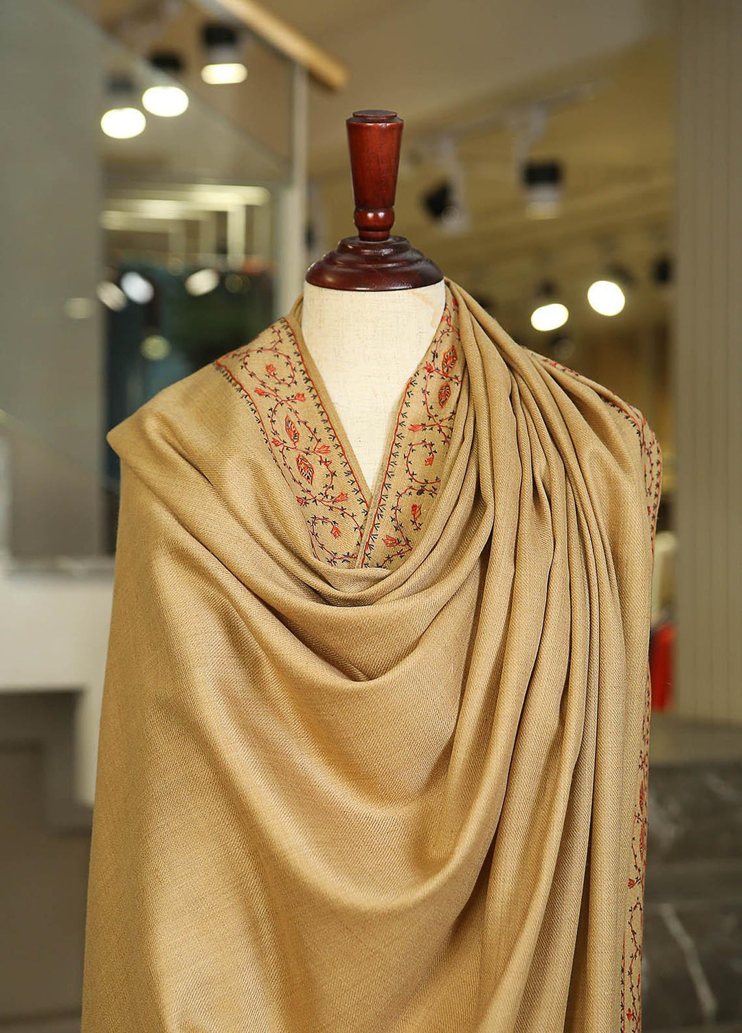 Sanaulla Exclusive Range  Pashmina  KPS 781 D-07 L Brown 1 - Women Shawls