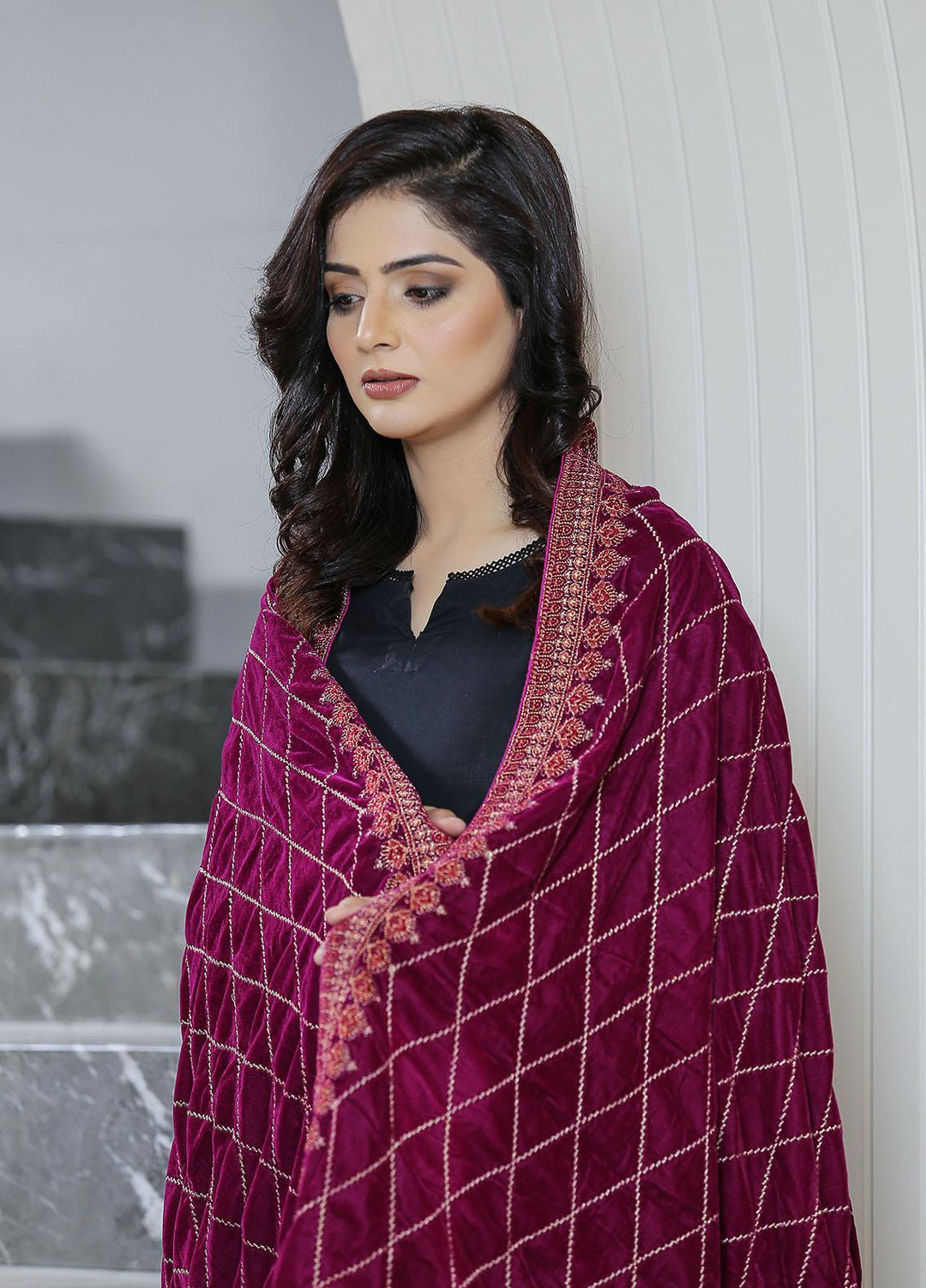 Sanaulla Exclusive Range  Pashmina  KPS 781 D-41 D Pink - Women Shawls