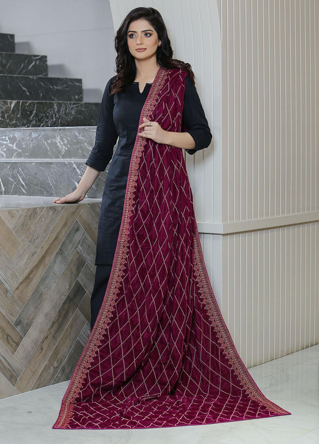 Sanaulla Exclusive Range  Pashmina  KPS 781 D-41 D Pink - Women Shawls