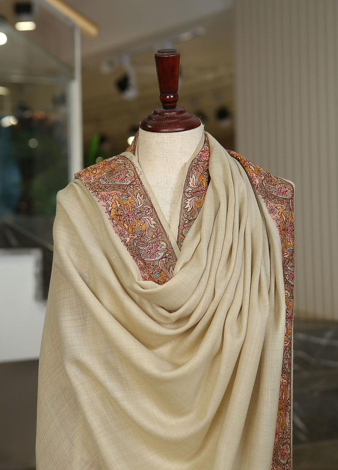 Sanaulla Exclusive Range  Pashmina  KPS 781 D-60 Fawn - Women Shawls