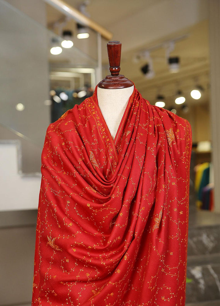 Sanaulla Exclusive Range  Pashmina  Mama D-46 Maroon 02 - Women Shawls