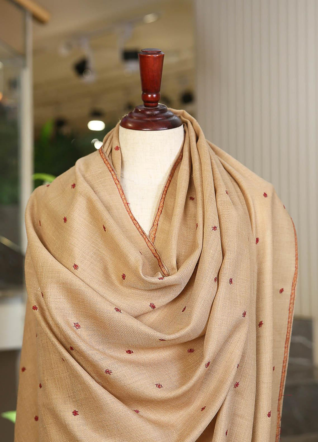 Sanaulla Exclusive Range  Pashmina  D-43 Brown - Women Shawls