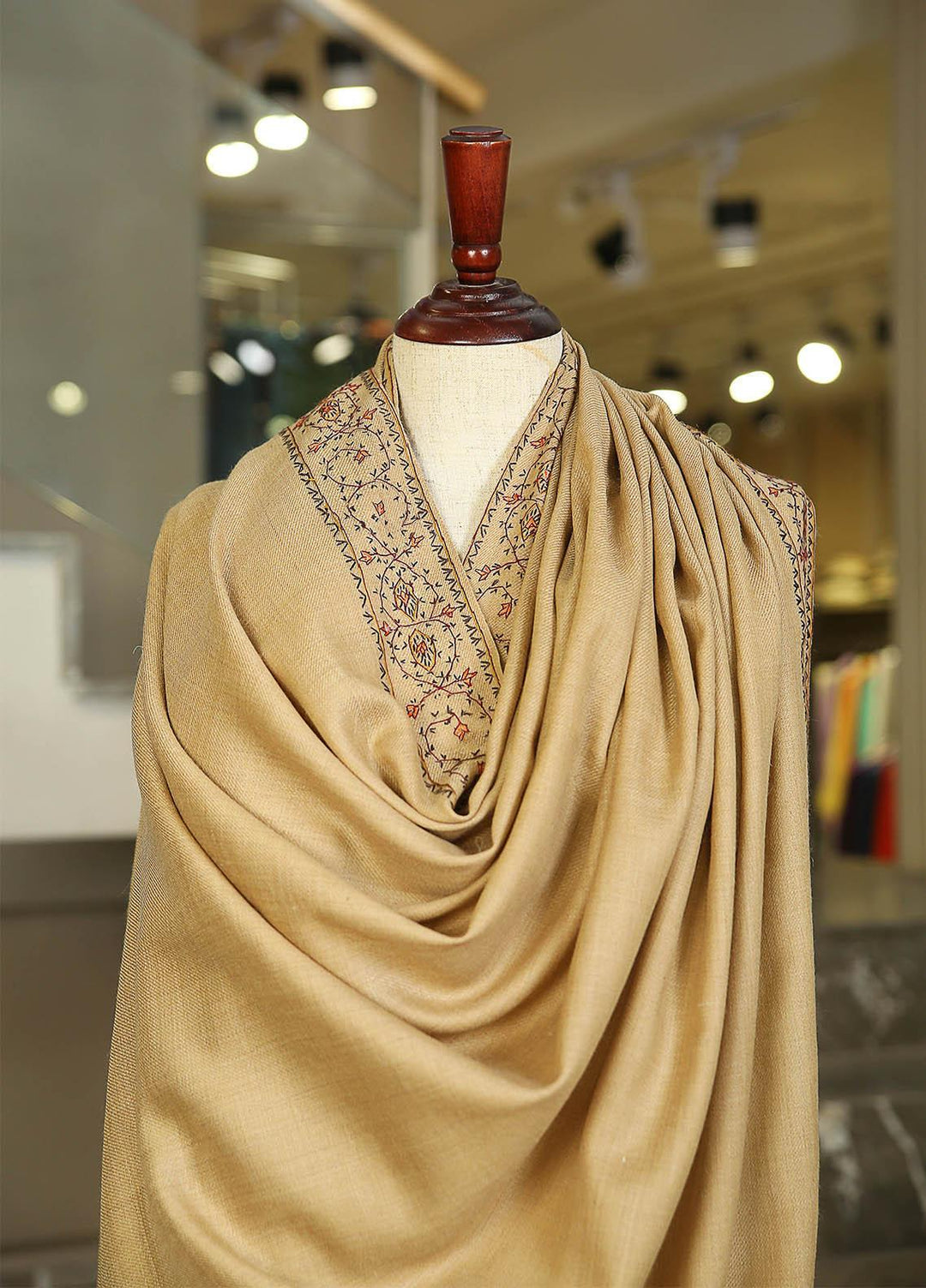 Sanaulla Exclusive Range  Pashmina  KPS 781 D-07 L Brown 2 - Women Shawls