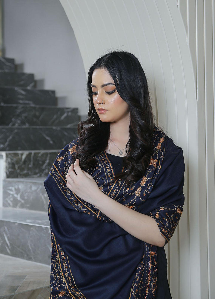 Sanaulla Exclusive Range  Pashmina  KPS 781 D-09 N Blue - Women Shawls