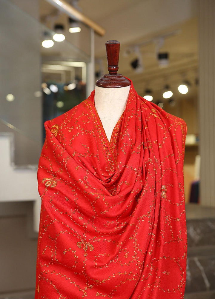Sanaulla Exclusive Range  Pashmina  Mama D-46 Red 02 - Women Shawls