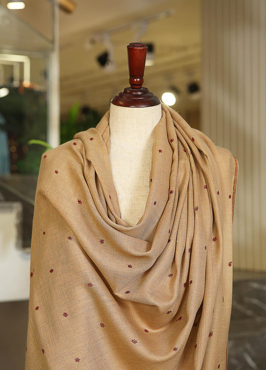 Sanaulla Exclusive Range  Pashmina  D-43 L Brown 02 - Women Shawls