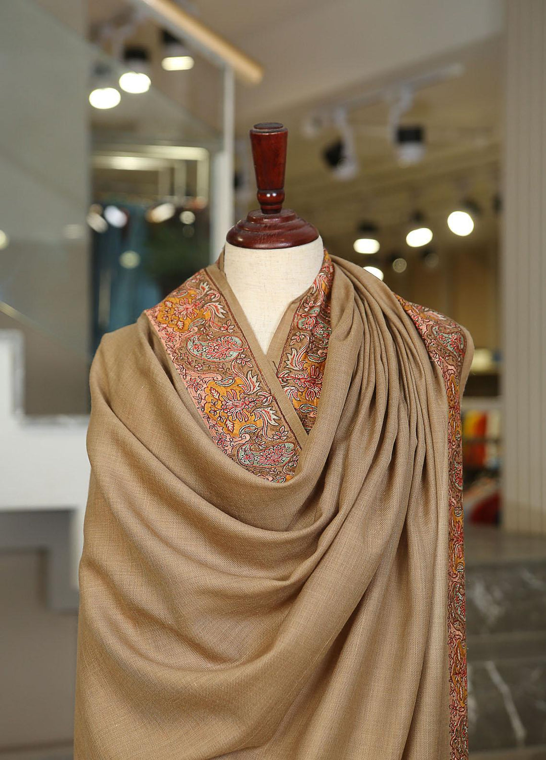 Sanaulla Exclusive Range  Pashmina  KPS 781 D-60 Brown - Women Shawls