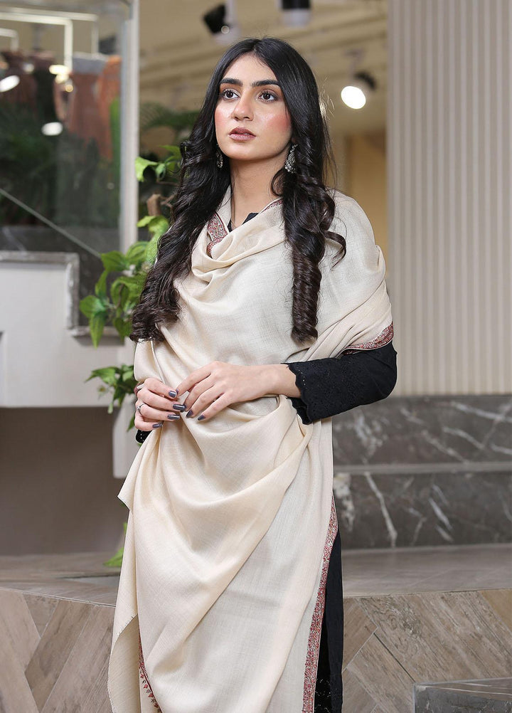 Sanaulla Exclusive Range  Pashmina  Mama D-44 Fawn - Women Shawls