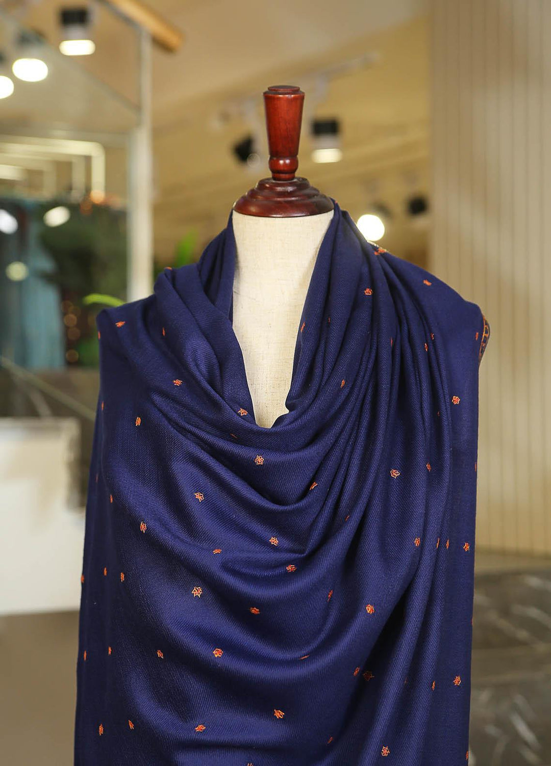 Sanaulla Exclusive Range  Pashmina  D-43 N Blue - Women Shawls