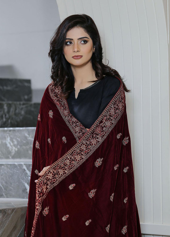 Sanaulla Exclusive Range  Pashmina  KPS 781 D-43 Maroon - Women Shawls