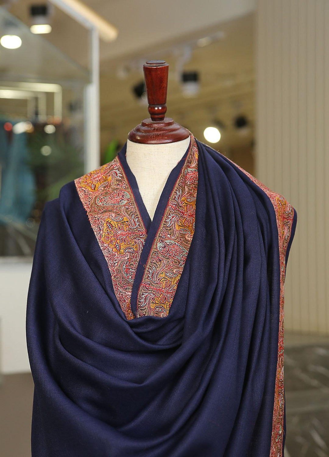 Sanaulla Exclusive Range  Pashmina  KPS 781 D-60 N Blue - Women Shawls