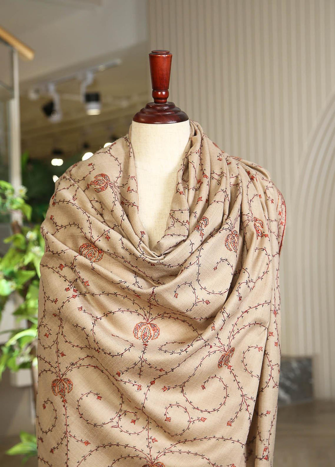 Sanaulla Exclusive Range  Pashmina  D-46 L Brown - Women Shawls