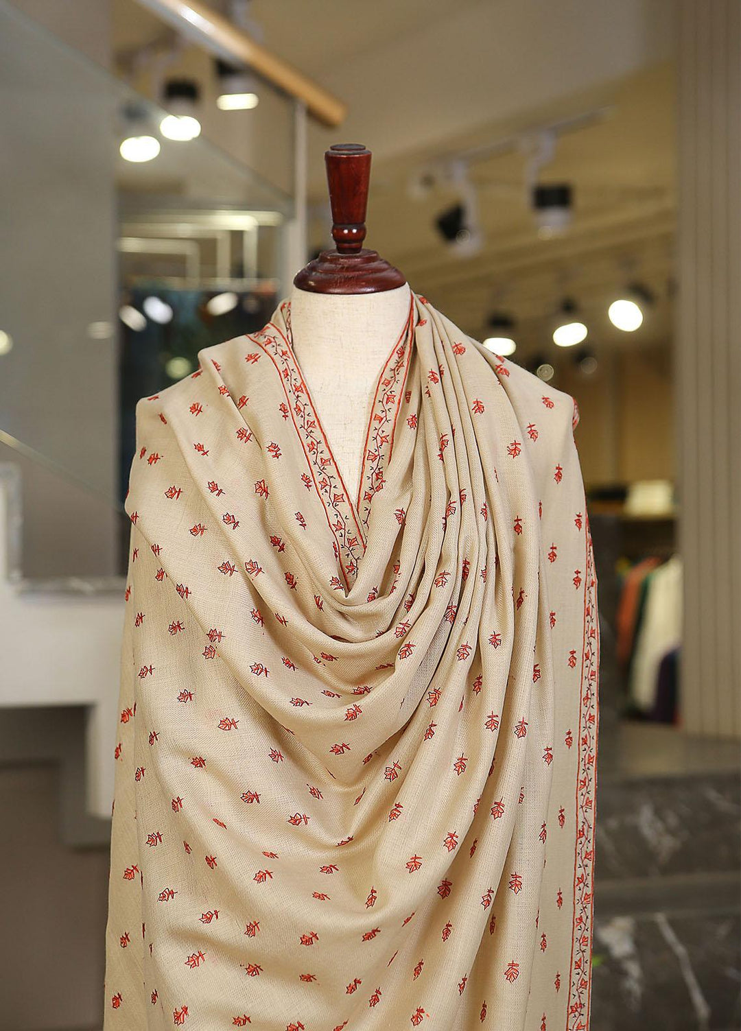 Sanaulla Exclusive Range  Pashmina  KPS 781 D-08 Fawn - Women Shawls