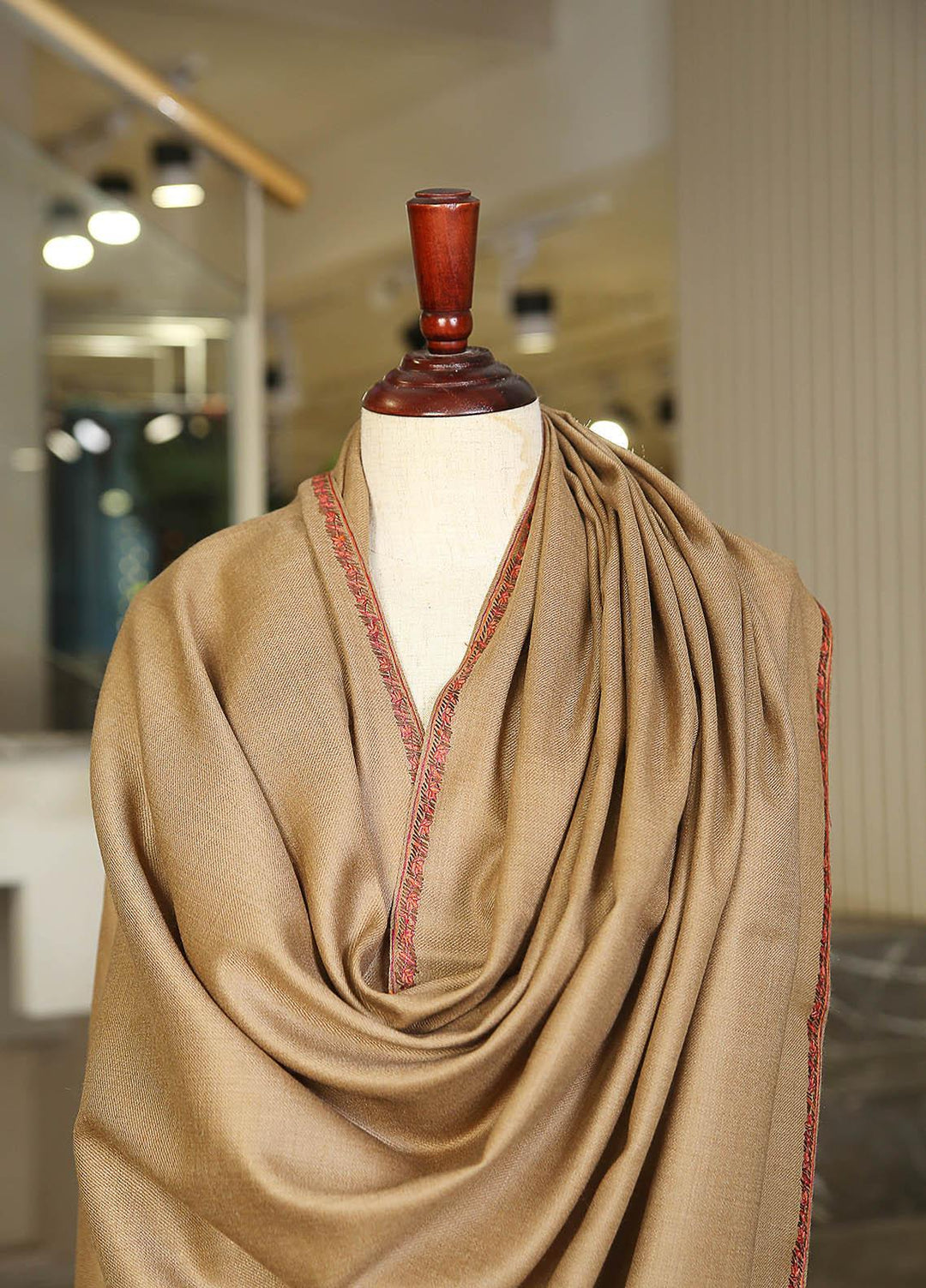 Sanaulla Exclusive Range  Pashmina  KPS 781 D-13 Brown 1 - Women Shawls