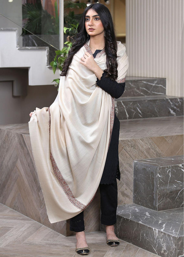 Sanaulla Exclusive Range  Pashmina  Mama D-44 Fawn 02 - Women Shawls